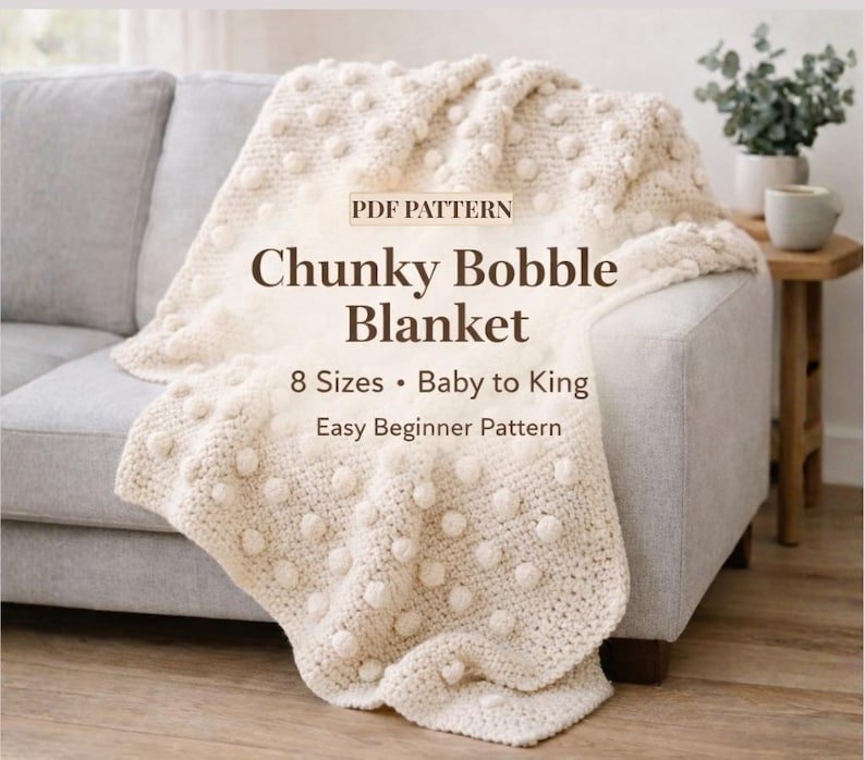 Chunky Bobble Throw Blanket Pattern