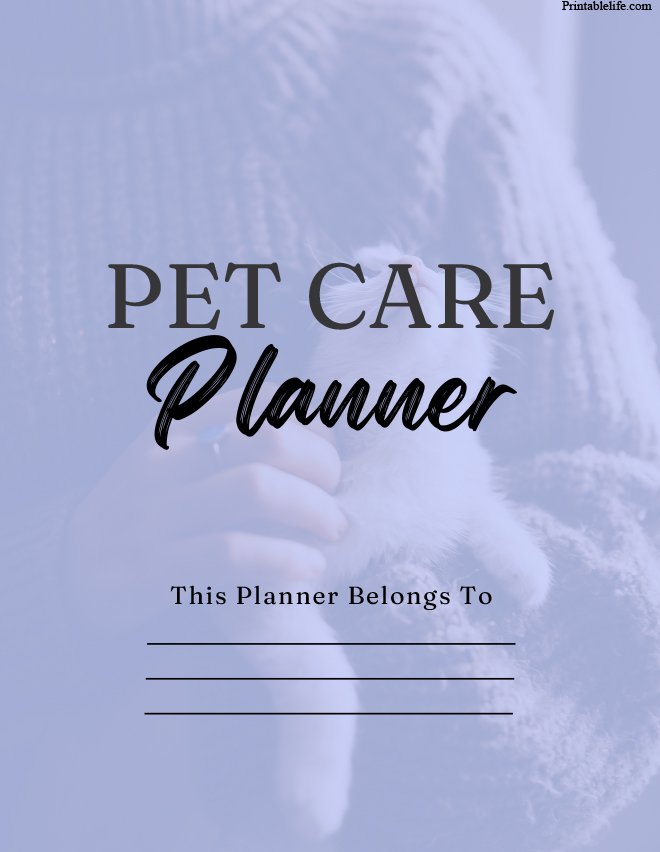 Pet Care Planner in USA 16 Pages